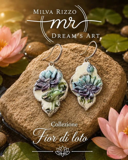 Collana boho donna, IVORY & LILAC Collezione Fior di Loto, gioielli made in Italy
